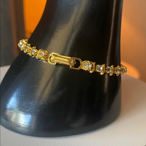 Vintage Gold Tone Tennis‎ Bracelet - Picture 4 of 5